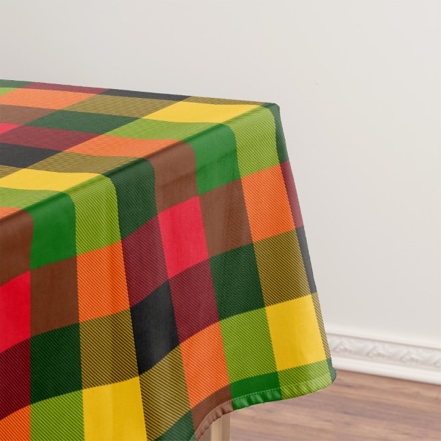  African Rasta Reggae Colours Plaid Pattern Design Tablecloth (Creator Uploaded)