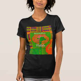 African Red Golden Green Rasta Giraffe Colours T-Shirt