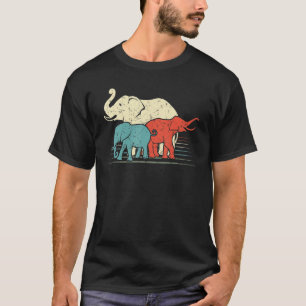African Retro Elephants Cute Elephant Africa Safar T-Shirt