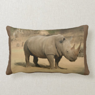 African Rhino Lumbar Cushion