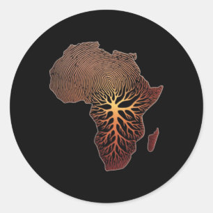 African Roots Africa Map Melanin Juneteenth Dna Fi Classic Round Sticker