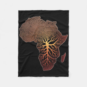 African Roots Africa Map Melanin Juneteenth Dna Fi Fleece Blanket