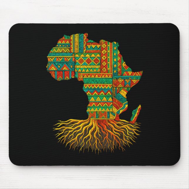 African Roots Africa Map Melanin Juneteenth  Mouse Pad (Front)
