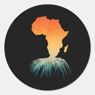 African Roots Art For Men Women Afrocentric Africa Classic Round Sticker