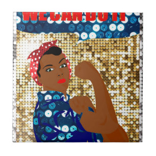 african rosie the riveter ceramic tile