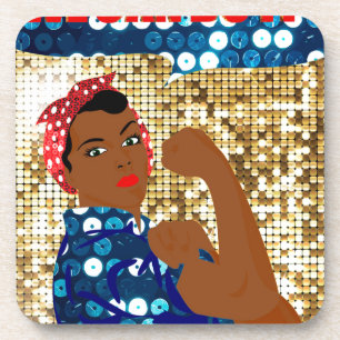 african rosie the riveter coaster