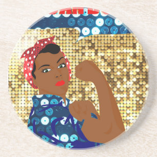african rosie the riveter coaster