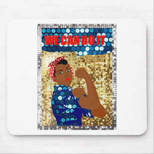 african rosie the riveter mouse pad