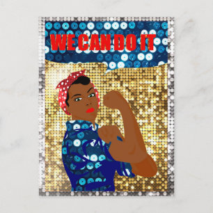 african rosie the riveter postcard