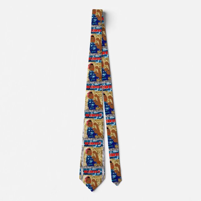 african rosie the riveter tie (Front)