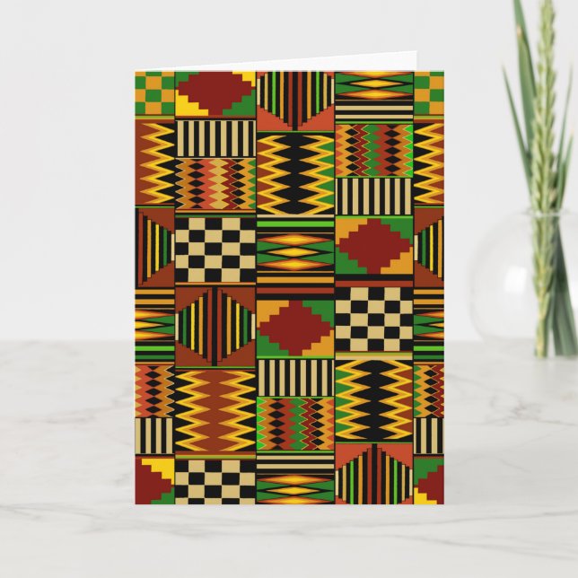 African Royal Kente Cloth Design Card (Front)