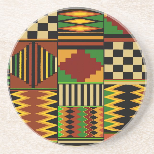 African Royal Kente Cloth Design Coaster (Front)