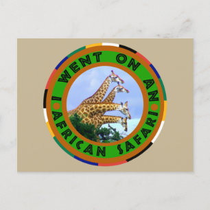 African Safari 4 Giraffes Holiday Postcard