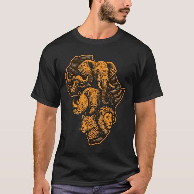 African Safari Adventure Big 5 Savannah Park Lion T-Shirt (Front)