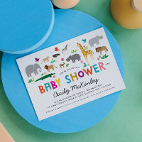 African Safari Animals Baby Shower Invitation