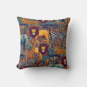 AFRICAN SAFARI ANIMALS CUSHION