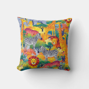AFRICAN SAFARI ANIMALS CUSHION
