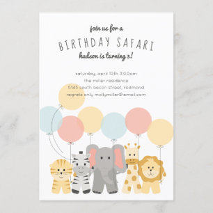 African Safari Birthday Invitation