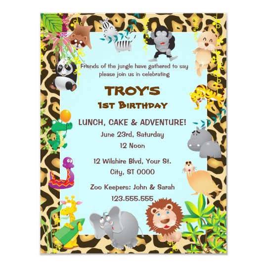 African Safari First Birthday Party Invitation