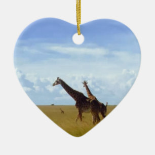 African Safari Giraffe: Kenya National Park   Ceramic Ornament