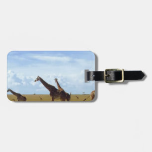 African Safari Giraffes Luggage Tag
