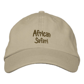 African Safari Khaki Embroidered Hat