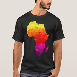 African Safari Map Art American Beautiful Black Hi T-Shirt