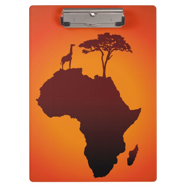 African Safari Map - Clipboard (Front)