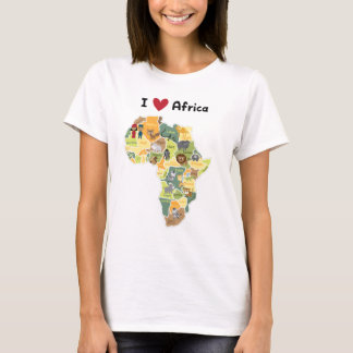 African Safari Map - I Heart Africa - Shirt