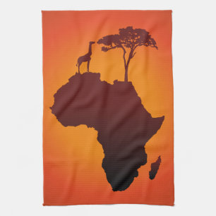 African Safari Map - Kitchen Towel