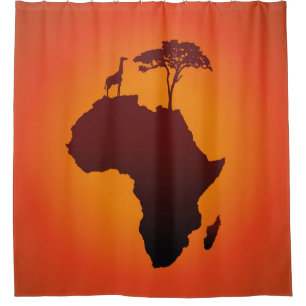 African Safari Map - Shower Curtain