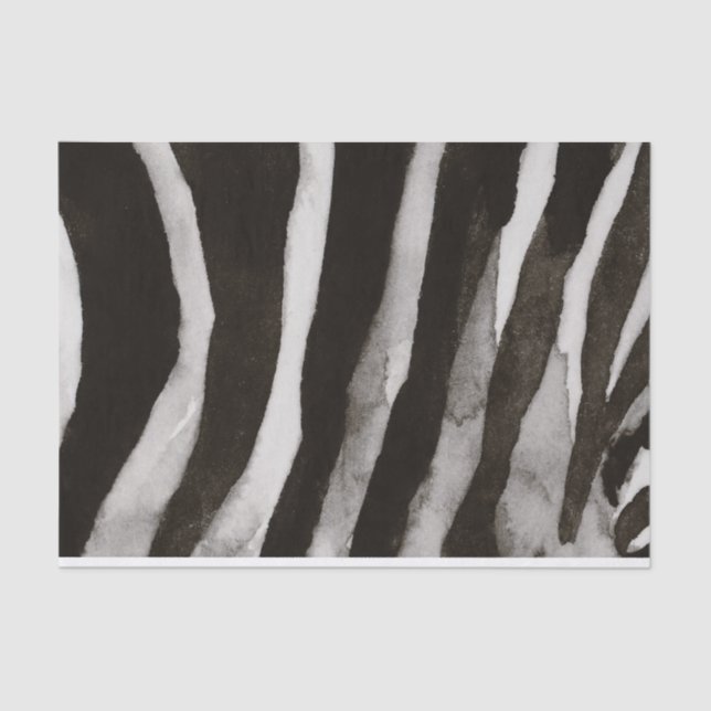 African Safari Painted Zebra Stripes Tissue Paper (Front)