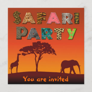 African Safari Silhouette Party - Invitation