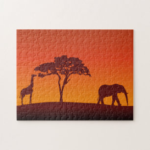 African Safari Silhouette - Puzzle