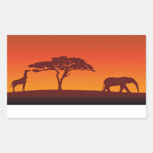 African Safari Silhouette - Sticker