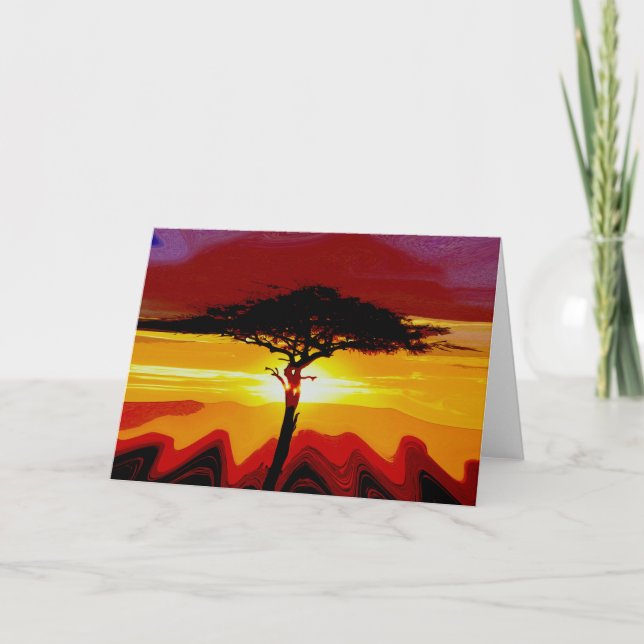 African Safari Sunset  Card (Front)