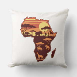 African Safari Sunset Cushion