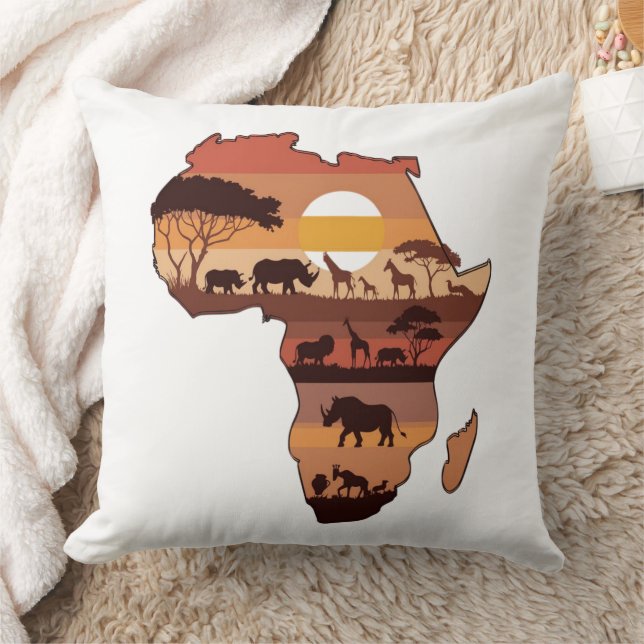 African Safari Sunset  Cushion (Blanket)