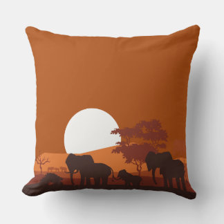 African Safari Sunset Pillow Double-Sided