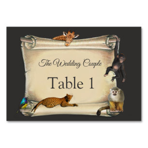 African Safari Sunset Table cards