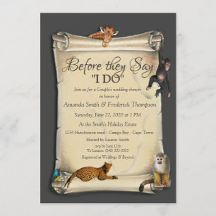 African Safari  Sunset Wedding Shower Invitation