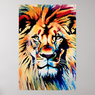 African Safari Wall Art, Animal Wildlife Lion Art Poster