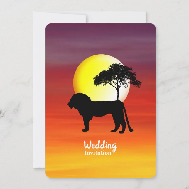 African Safari Wedding  Destination Invitation (Back)