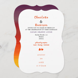 African Safari Wedding Destination Invitation
