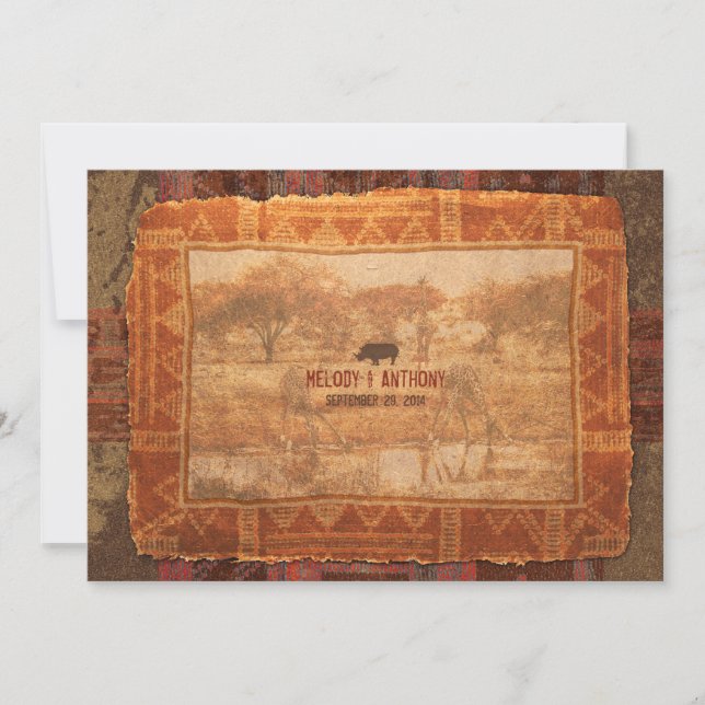 African Safari Wedding Invitation (Front)