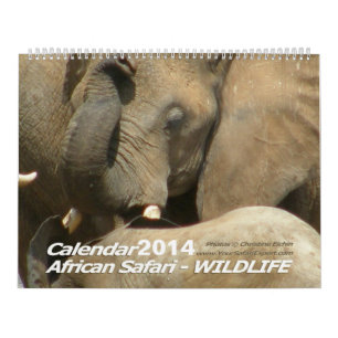 African Safari WILDLIFE Calendar  (Two-Page)