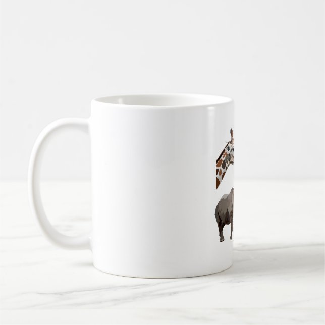 African Safari Wildlife Design Giraffe Coffee Mug (Left)