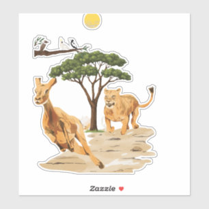 african safari wildlife lion deer nature design