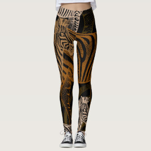 African Safari: Zebra Vintage Design Leggings