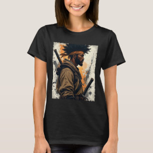 African Samurai Afro American Bushido Warrior Kata T-Shirt